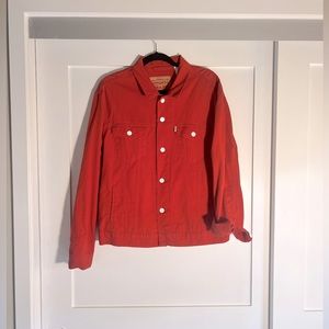 LEVIS BURNT ORANGE LIGHTWEIGHT JACKET - LIKE NEW - STRETCHY DENIM SIZE MEDIUM